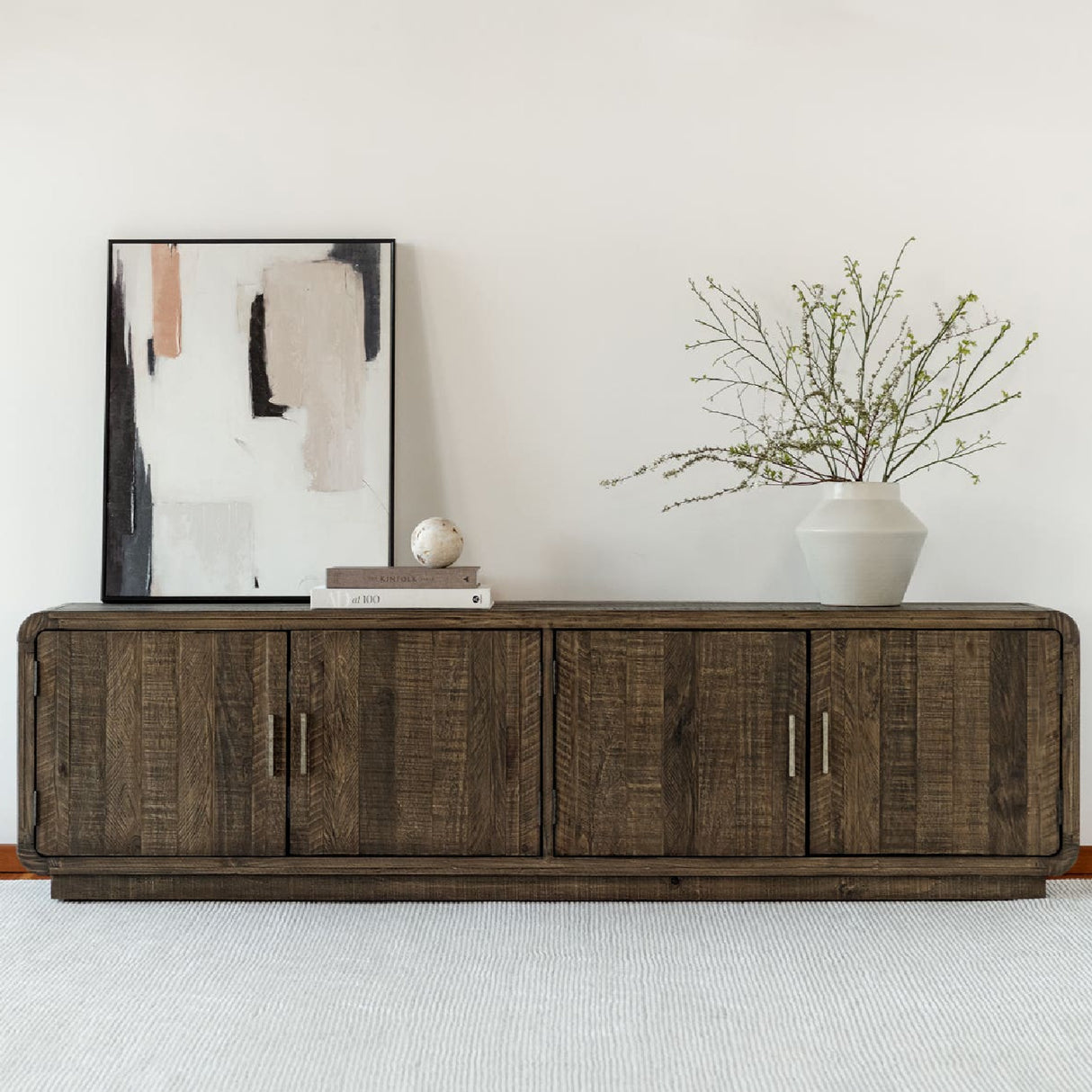   Modern European furniture - Rustic Pine 4-Door Media Cabinet - www.oroa.com | Oroa.com