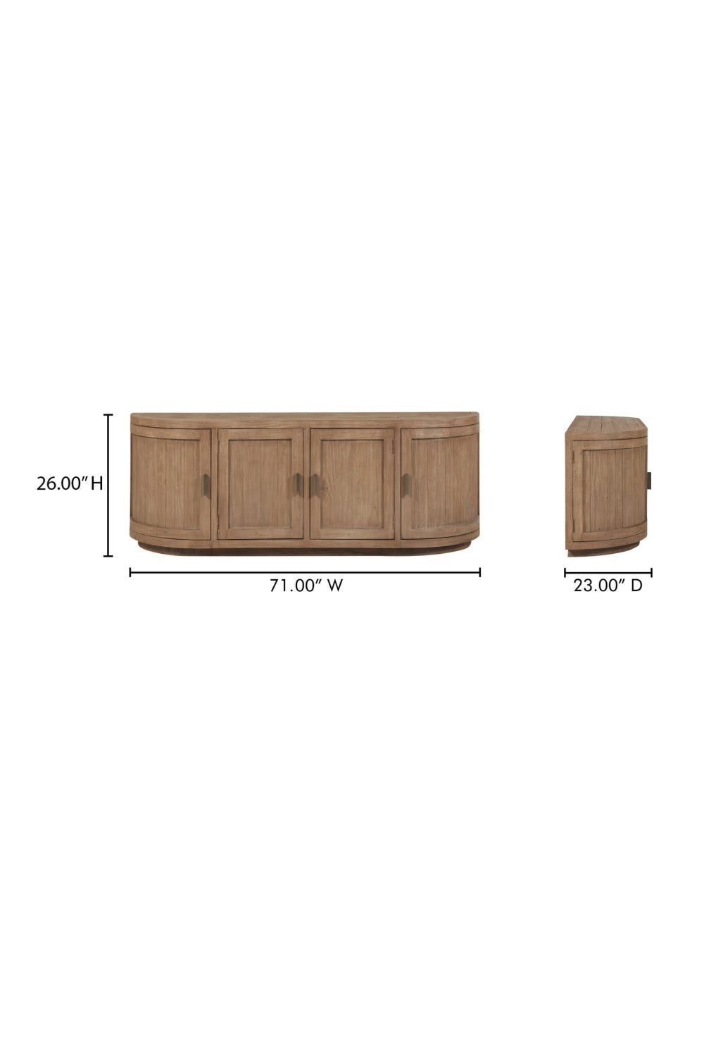   Modern European furniture - Pine Wood 4-Door Media Cabinet - www.oroa.com | Oroa.com