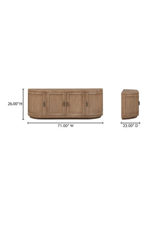   Modern European furniture - Pine Wood 4-Door Media Cabinet - www.oroa.com | Oroa.com