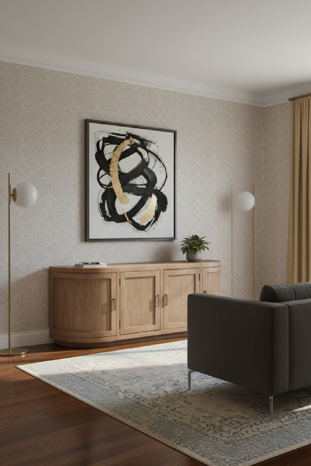   Modern European furniture - Pine Wood 4-Door Media Cabinet - www.oroa.com | Oroa.com