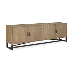   Modern European furniture - Pine Wood 4-Door Media Unit - www.oroa.com | Oroa.com