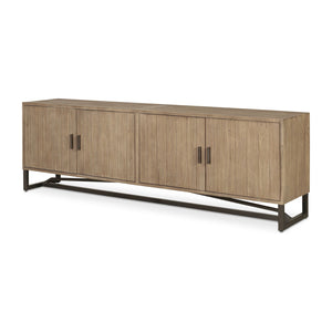   Modern European furniture - Pine Wood 4-Door Media Unit - www.oroa.com | Oroa.com