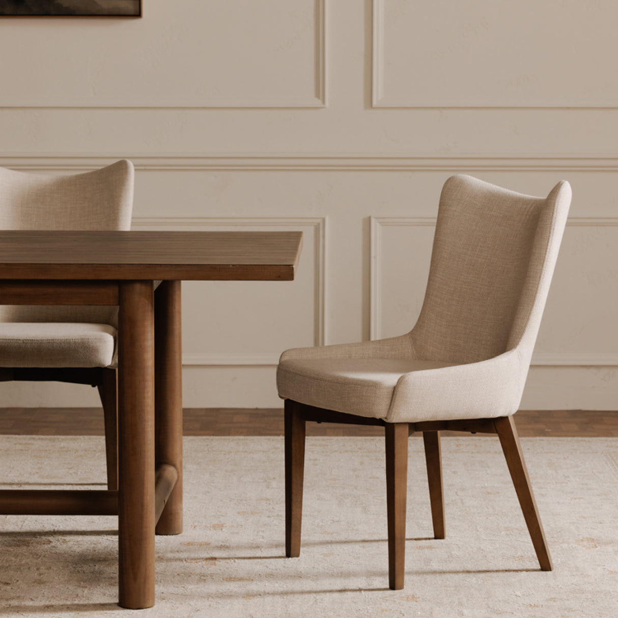   Modern European furniture - Beige Curved High-back Dining Chair - www.oroa.com | Oroa.com