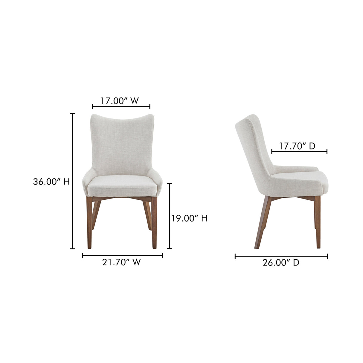   Modern European furniture - Beige Curved High-back Dining Chair - www.oroa.com | Oroa.com