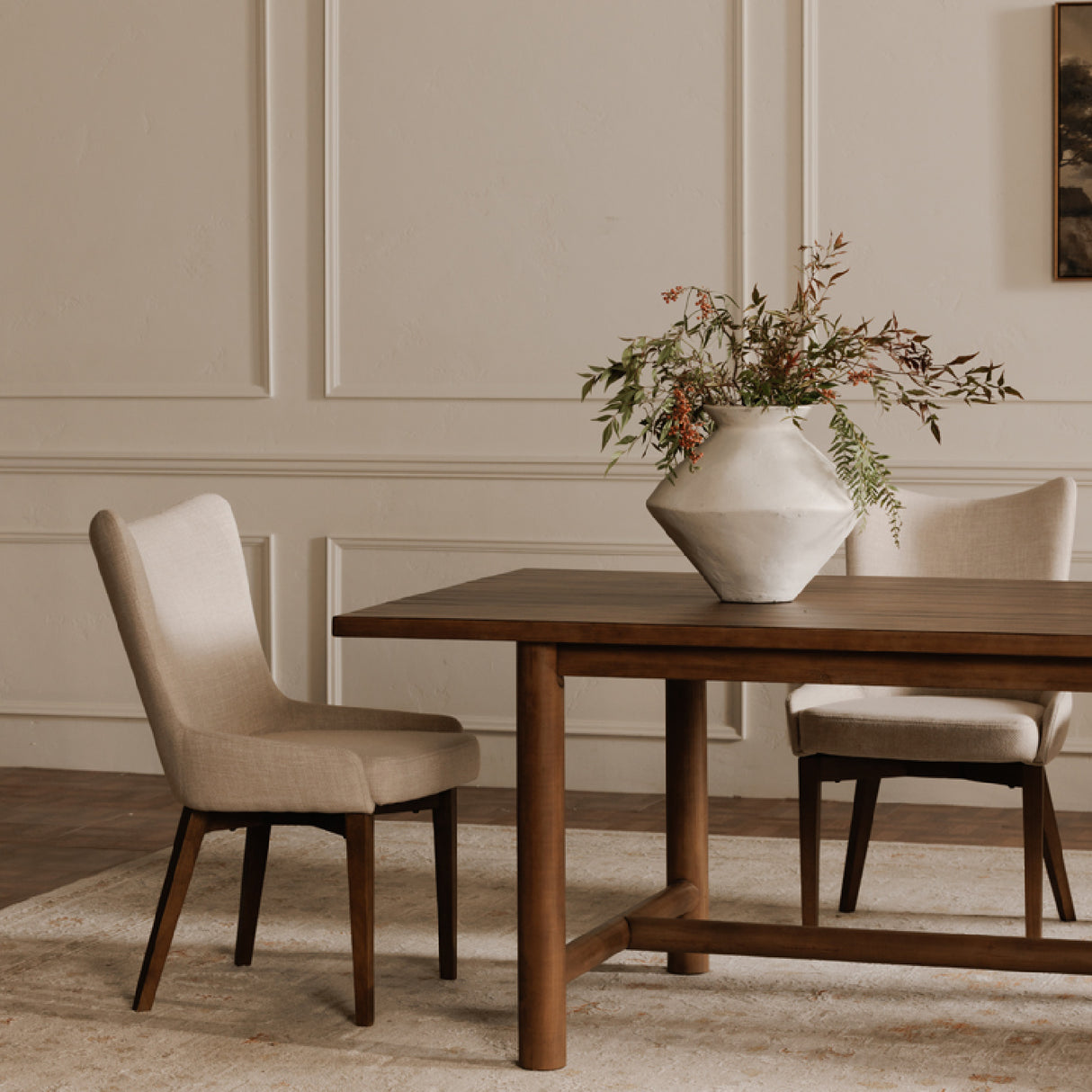   Modern European furniture - Beige Curved High-back Dining Chair - www.oroa.com | Oroa.com