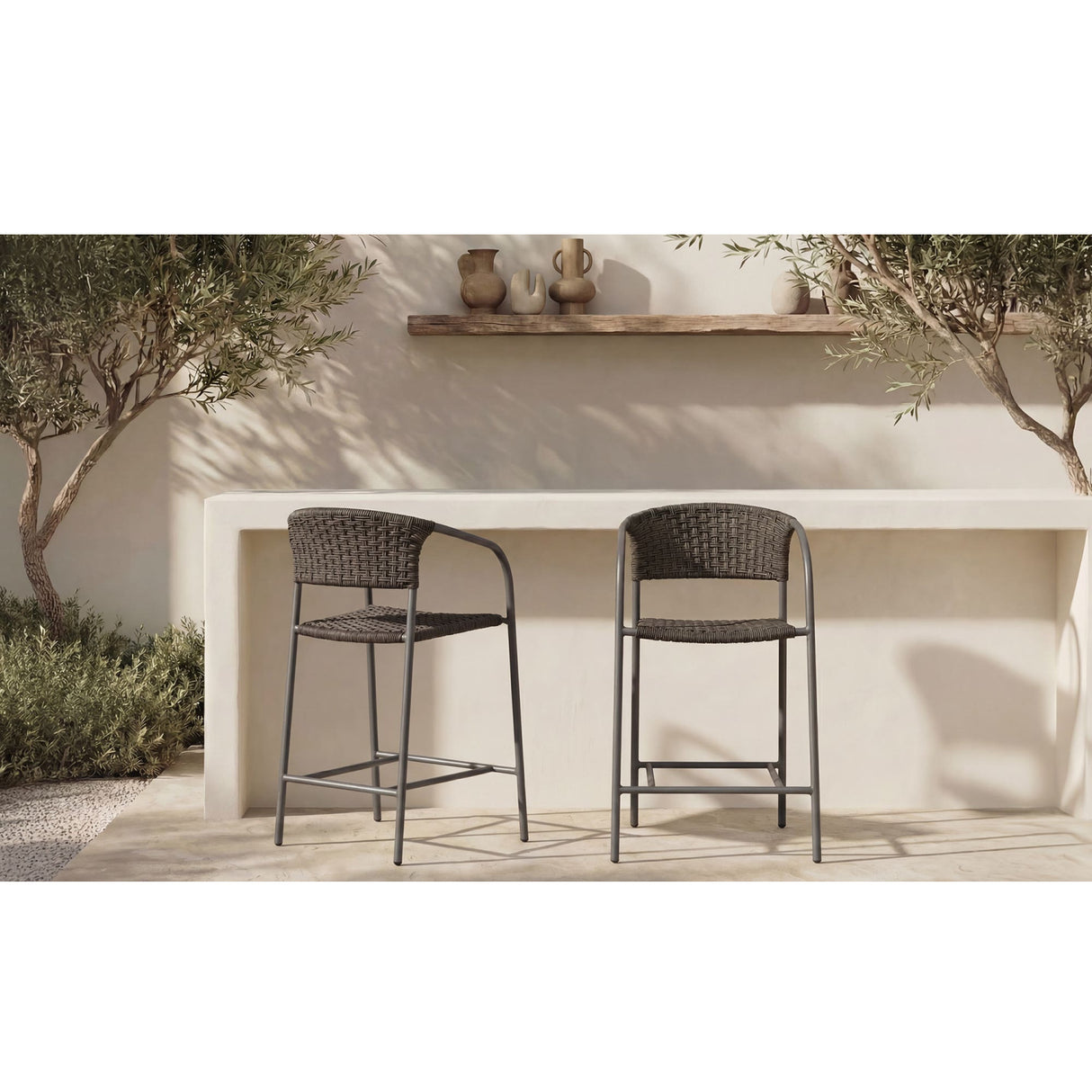   Modern European furniture - Basketweave Outdoor Counter Chair - www.oroa.com | Oroa.com