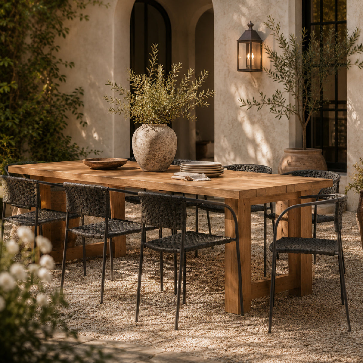  Modern European furniture - Basketweave Outdoor Dining Chairs (2) - www.oroa.com | Oroa.com
