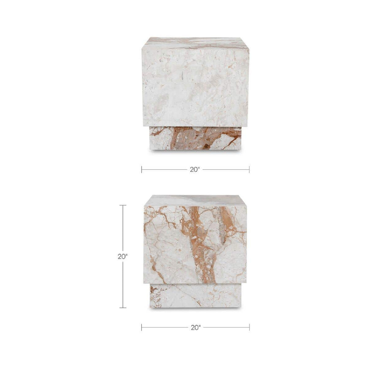   Modern European furniture - Italian Marble Square Side Table - www.oroa.com | Oroa.com