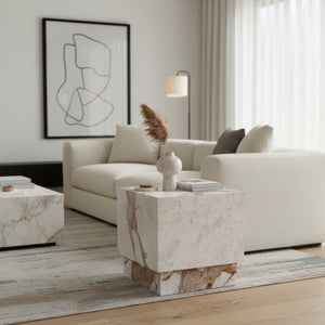   Modern European furniture - Italian Marble Square Side Table - www.oroa.com | Oroa.com
