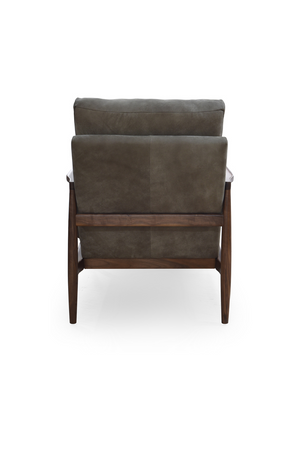   Modern European furniture - Walnut Framed Leather Accent Chair - www.oroa.com | Oroa.com