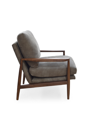   Modern European furniture - Walnut Framed Leather Accent Chair - www.oroa.com | Oroa.com