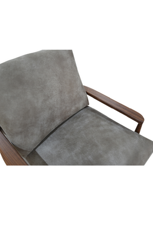   Modern European furniture - Walnut Framed Leather Accent Chair - www.oroa.com | Oroa.com