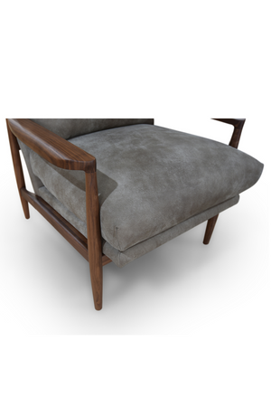   Modern European furniture - Walnut Framed Leather Accent Chair - www.oroa.com | Oroa.com