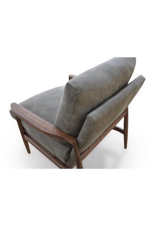   Modern European furniture - Walnut Framed Leather Accent Chair - www.oroa.com | Oroa.com
