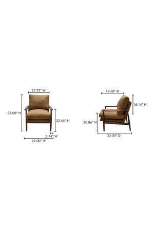   Modern European furniture - Walnut Framed Leather Accent Chair - www.oroa.com | Oroa.com