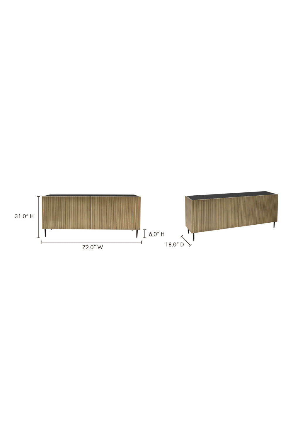   Modern European furniture - Antique Brass 2-Door Sideboard - www.oroa.com | Oroa.com