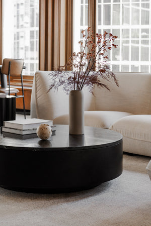   Modern European furniture - Black Marble Round Coffee Table - www.oroa.com | Oroa.com