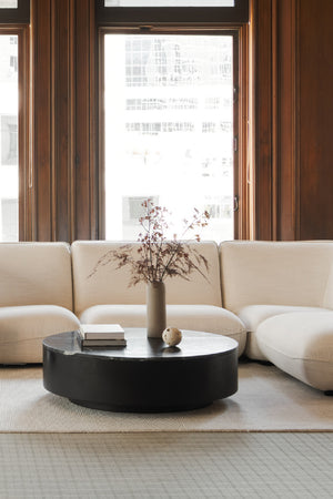   Modern European furniture - Black Marble Round Coffee Table - www.oroa.com | Oroa.com