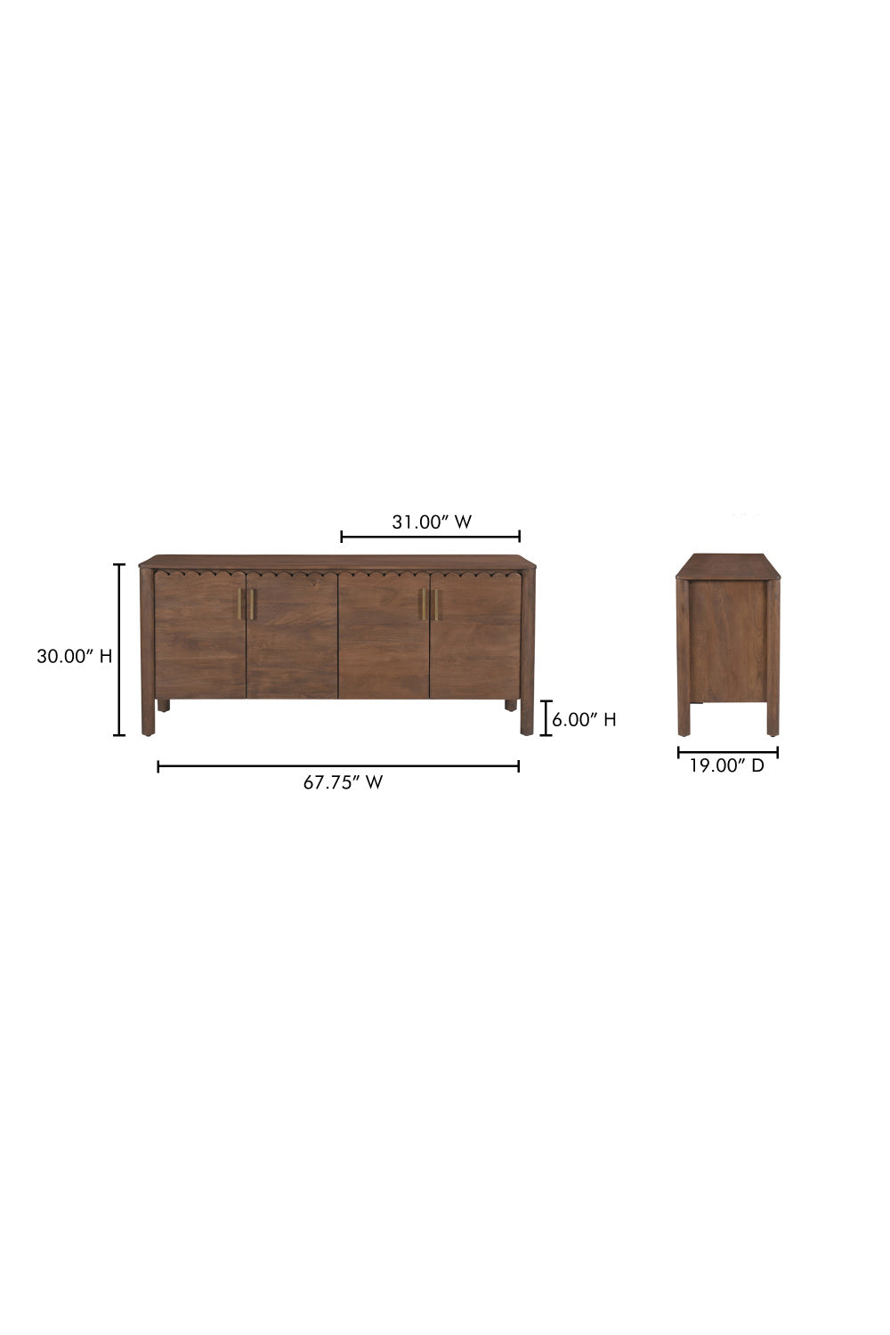   Modern European furniture - Scalloped Edge 4-Door Sideboard - www.oroa.com | Oroa.com