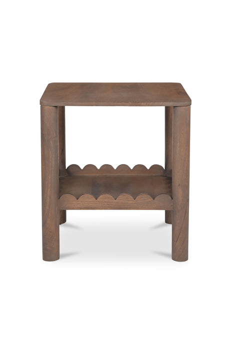   Modern European furniture - Scalloped Edge Brown Side Table - www.oroa.com | Oroa.com