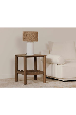   Modern European furniture - Scalloped Edge Brown Side Table - www.oroa.com | Oroa.com