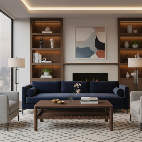   Modern European furniture - Wooden Scalloped Coffee Table - www.oroa.com | Oroa.com