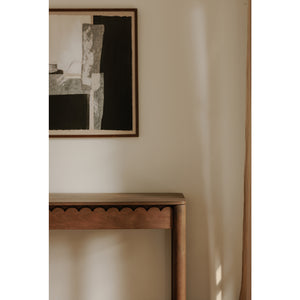   Modern European furniture - Wooden Scalloped 2-Drawer Console Table - www.oroa.com | Oroa.com