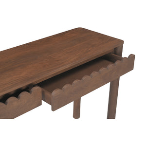   Modern European furniture - Wooden Scalloped 2-Drawer Console Table - www.oroa.com | Oroa.com