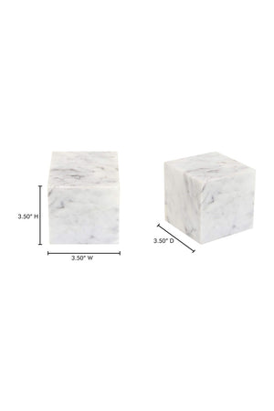   White Marble Cube Tabletop Decor | Oroa.com