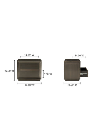   Modern European furniture - Bronze 2-Drawer Nightstand - www.oroa.com | Oroa.com