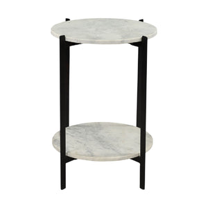   Modern European furniture - White Marble 2-Layer Accent Table - www.oroa.com | Oroa.com