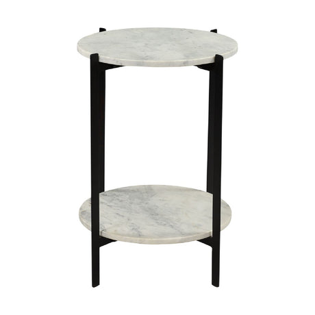   Modern European furniture - White Marble 2-Layer Accent Table - www.oroa.com | Oroa.com
