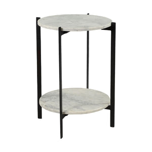   Modern European furniture - White Marble 2-Layer Accent Table - www.oroa.com | Oroa.com