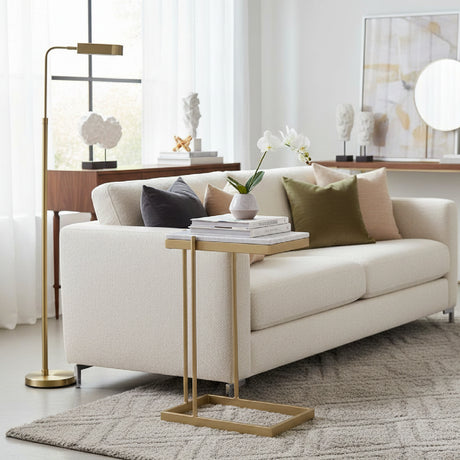   Modern European furniture - Gold-Framed Marble Side Table - www.oroa.com | Oroa.com