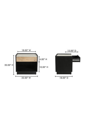   Modern European furniture - Marble Top Black Nightstand - www.oroa.com | Oroa.com