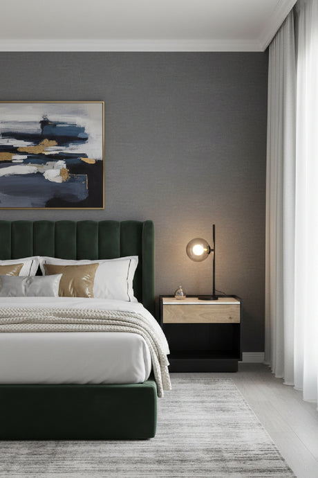   Modern European furniture - Marble Top Black Nightstand - www.oroa.com | Oroa.com