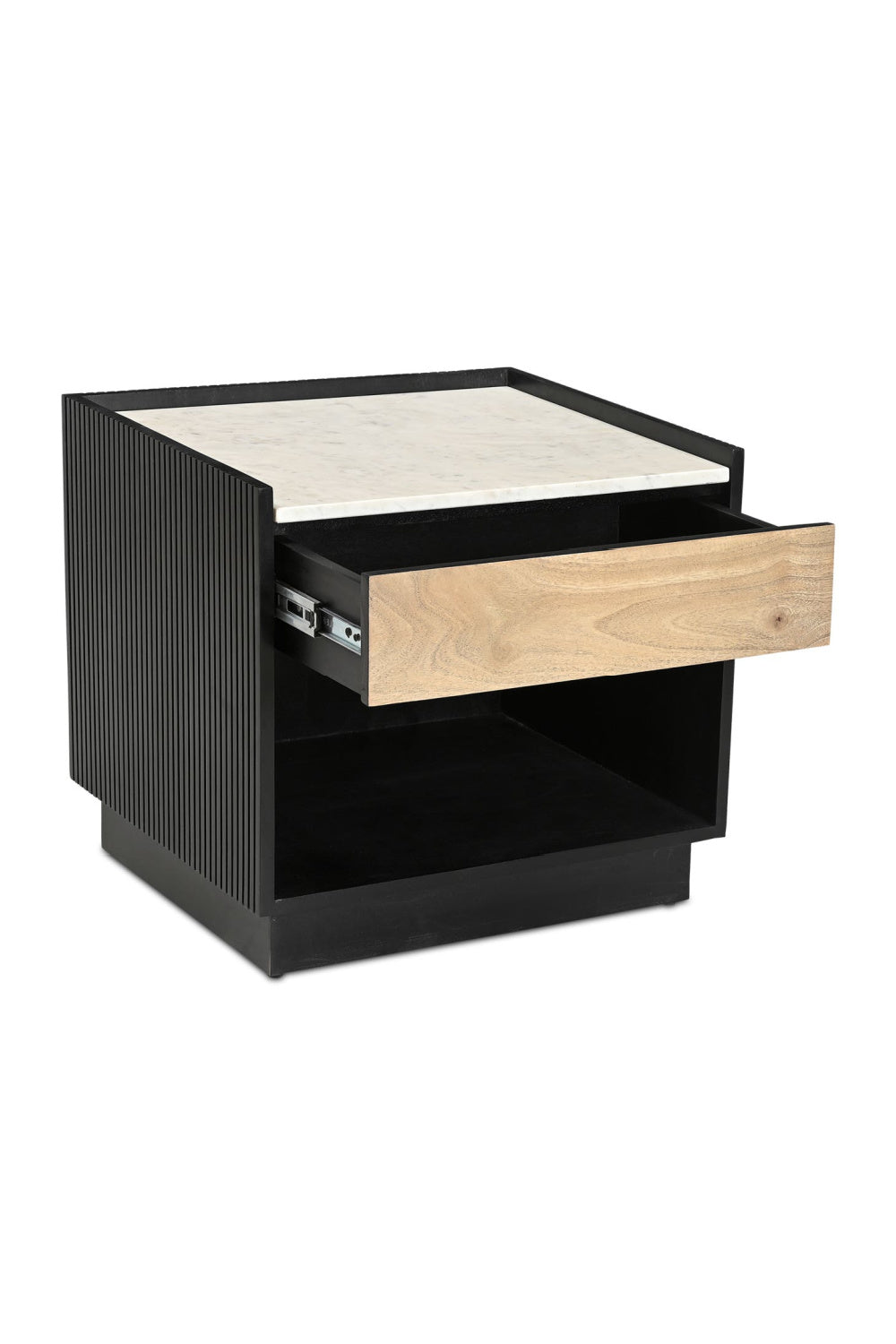   Modern European furniture - Marble Top Black Nightstand - www.oroa.com | Oroa.com