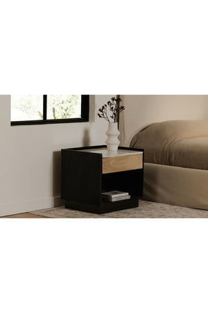   Modern European furniture - Marble Top Black Nightstand - www.oroa.com | Oroa.com