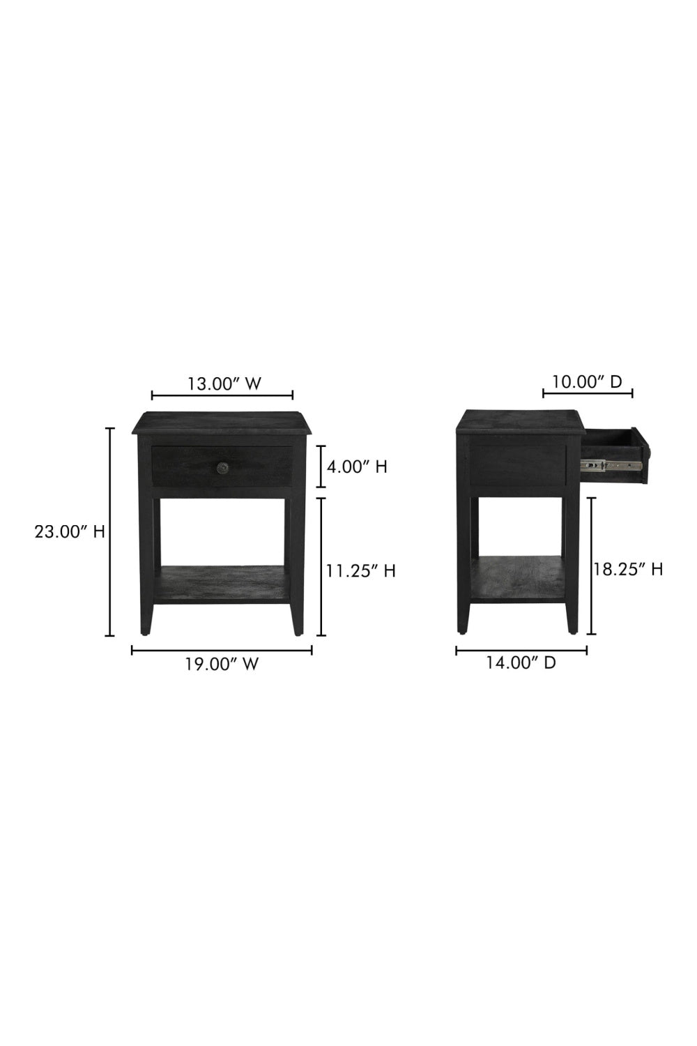   Modern European furniture - Antique Black 1-Drawer Nightstand - www.oroa.com | Oroa.com