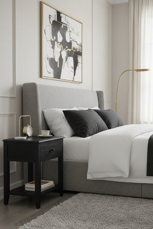   Modern European furniture - Antique Black 1-Drawer Nightstand - www.oroa.com | Oroa.com