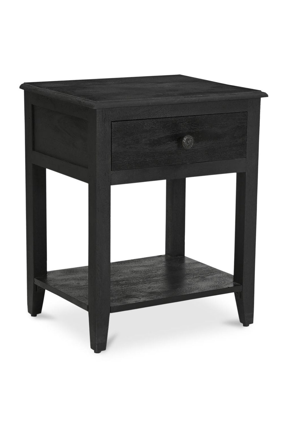   Modern European furniture - Antique Black 1-Drawer Nightstand - www.oroa.com | Oroa.com