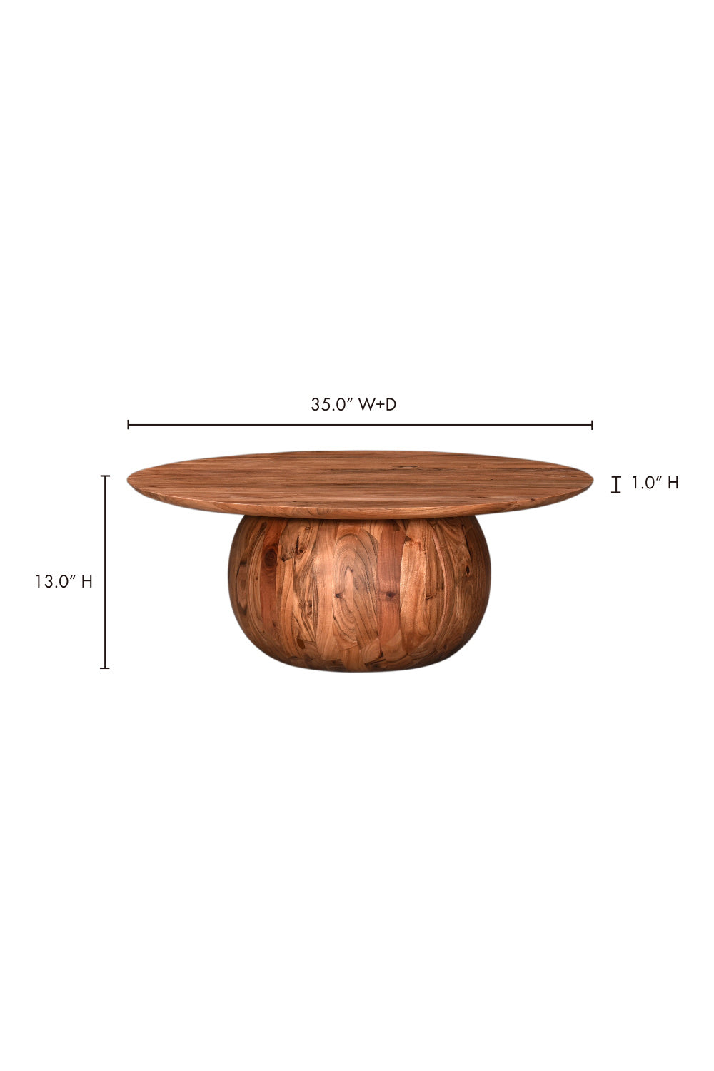   Modern European furniture - Natural Acacia Round Coffee Table - www.oroa.com | Oroa.com