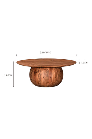   Modern European furniture - Natural Acacia Round Coffee Table - www.oroa.com | Oroa.com