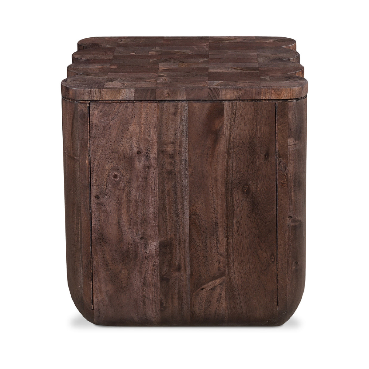   Modern European furniture - Scalloped Brown Acacia Accent Table - www.oroa.com | Oroa.com