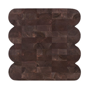   Modern European furniture - Scalloped Brown Acacia Accent Table - www.oroa.com | Oroa.com