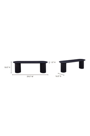   Modern European furniture - Black Acacia Wood Bench - www.oroa.com | Oroa.com