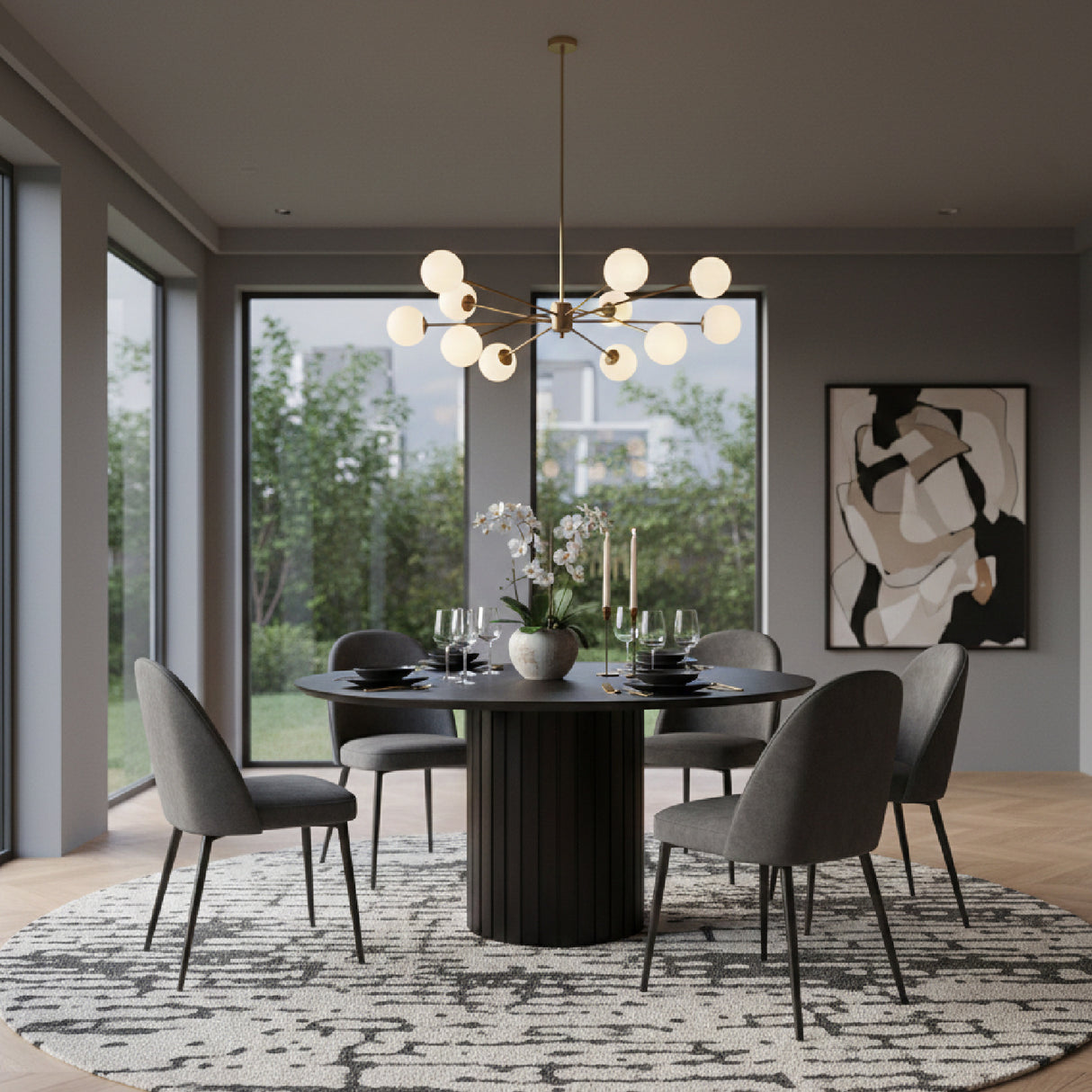   Modern European furniture - Black Acacia Round Dining Table - www.oroa.com | Oroa.com
