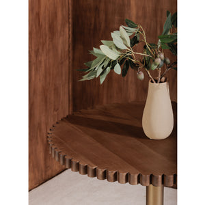   Modern European furniture - Round Scalloped Pedestal Coffee Table - www.oroa.com | Oroa.com