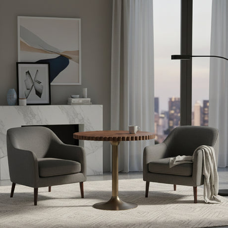   Modern European furniture - Round Scalloped Pedestal Coffee Table - www.oroa.com | Oroa.com