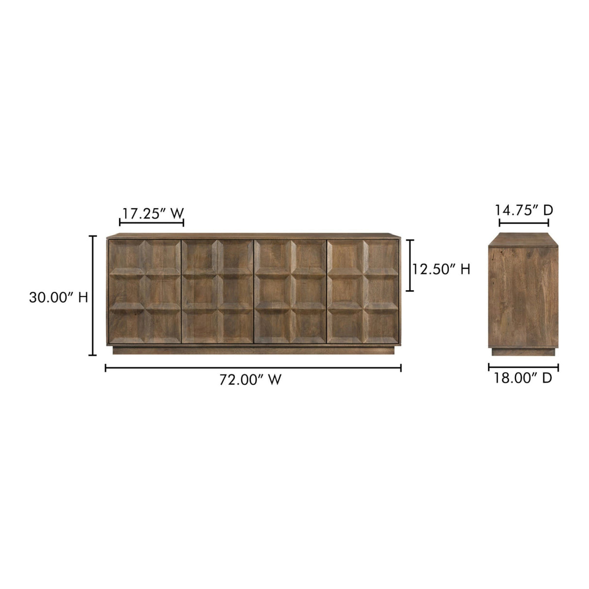   Modern European furniture - 4-Door Mango Wood Sideboard - www.oroa.com | Oroa.com